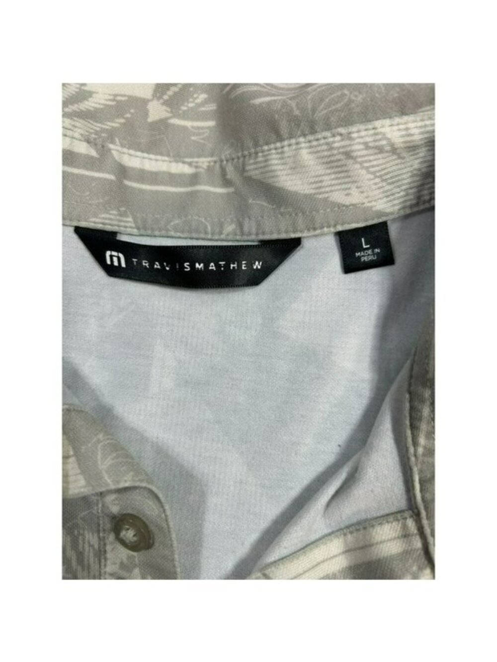 TravisMathew Travis Mathew Men's Golf Polo Large Geometric Hawaiian Print Peru - Picture 2 of 7